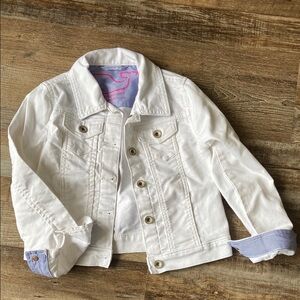 Vineyard Vines white denim jacket size girls XS 5-6